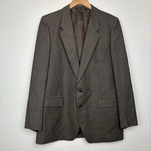 Vintage Yves Saint Laurent Wool Blazer Men's 42L Made in France YSL Gray Brown